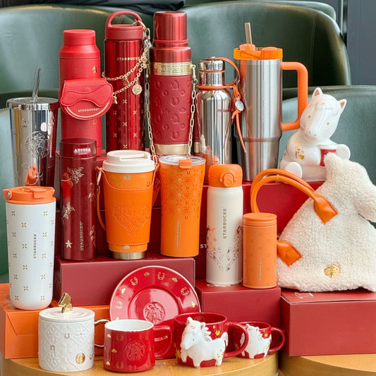 Authentic Starbucks China 2026 Red Chinese New Year of the Horse Cups