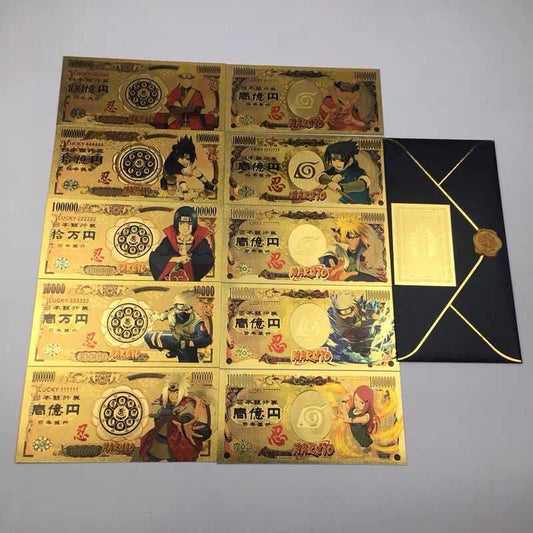 Anime Naruto Money Bank Notes Wallet Accessories Set of 10