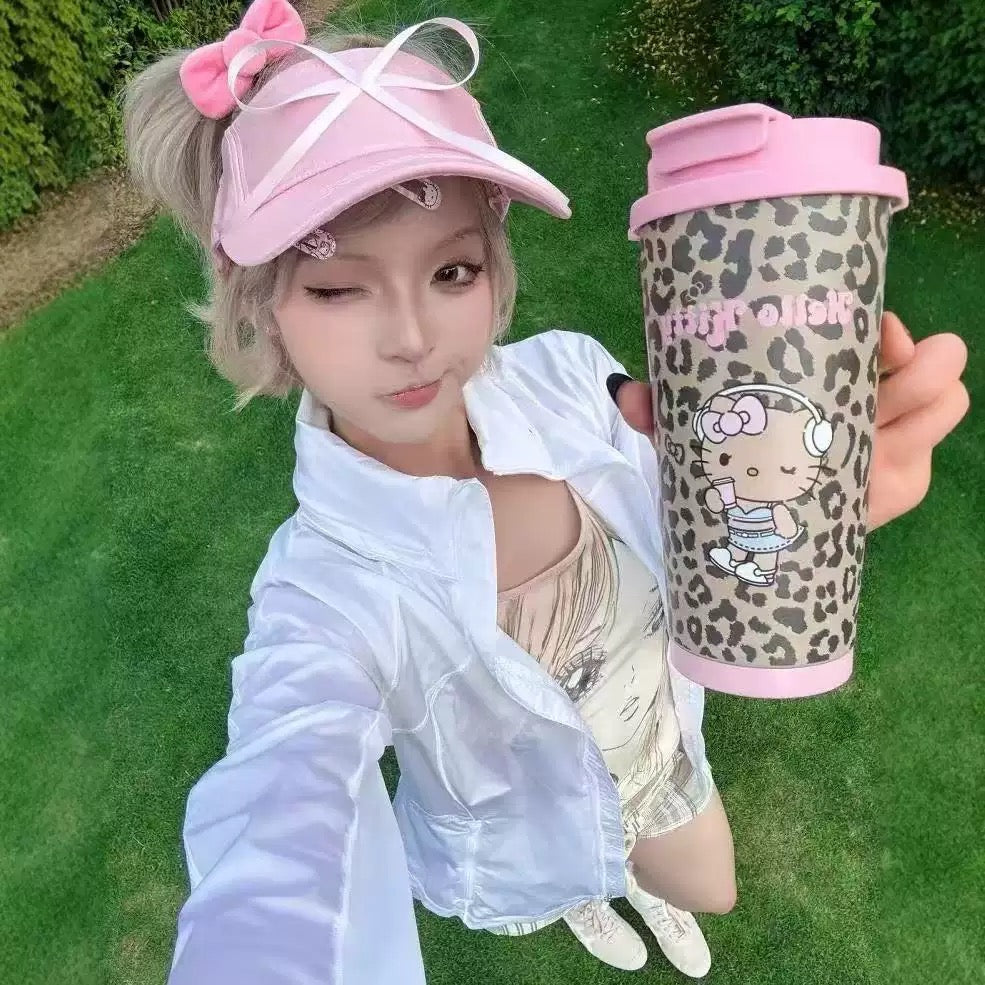 Sanrio Hello Kitty X tbh 473 ml Double Sided Top Coffee Flask Vacuum Cup High Quality Copy