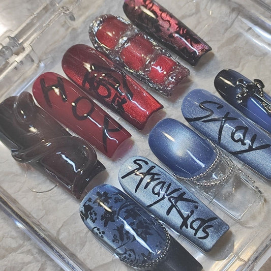 K-pop Stray kids Acrylic Nails Stay