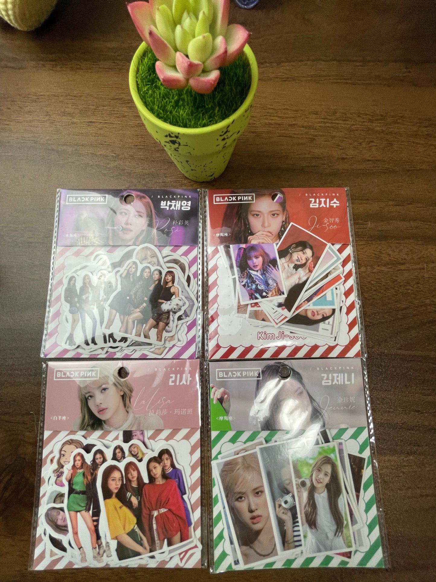 K-pop Black Pink 4 Packs Stickers Lisa Rose Jennie Jisoo Stationary