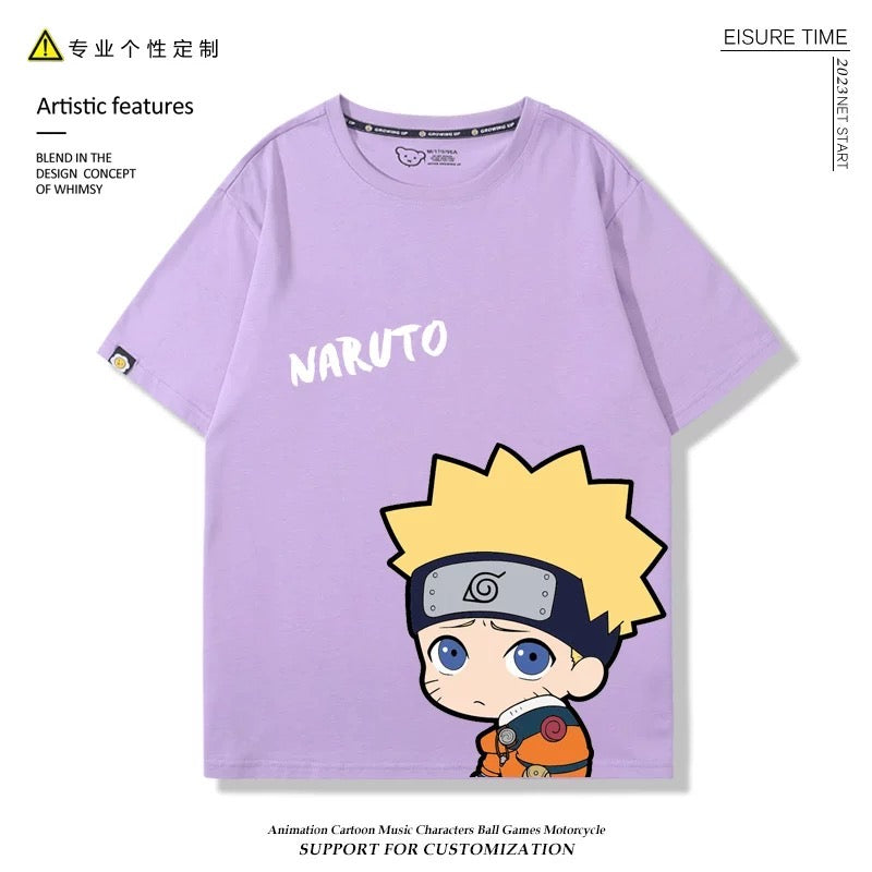 Naruto Anime T-shirt Matching Couple Kids Family Clothes
