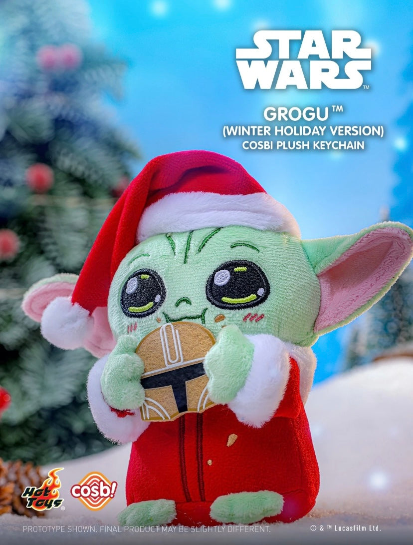 [Authentic] Star Wars Grogu Winter Holiday Christmas Version Cosbi Plush Keychain Not Blind Boxes