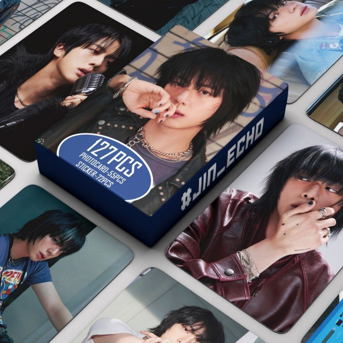 K-pop BTS Jin Echo Album Lomo Cards 55 PCS + 72 Stickers
