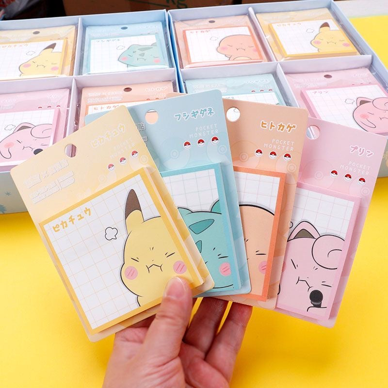 Pokémon 4 Pcs Sticky Notes Stationary Journal Accessories