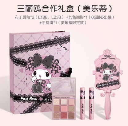 Pink Bear X Sanrio 4 Piece My Melody Kuromi Make Up Set