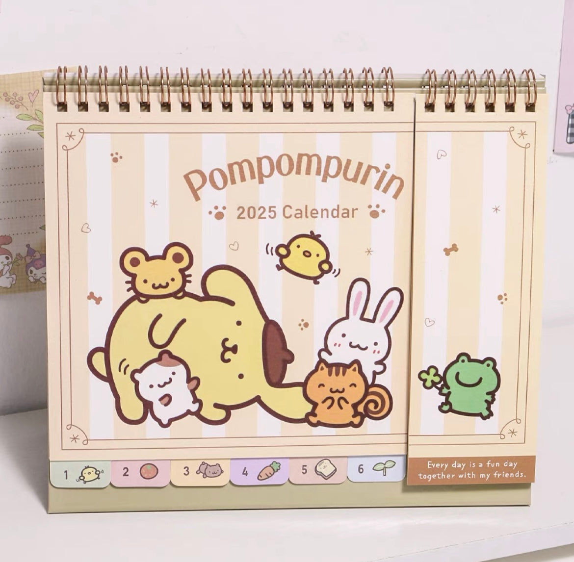 Sanrio 2025 New Year Calendar Stationary Kuromi My Melody Kuromi Cinamoroll Hangyodon