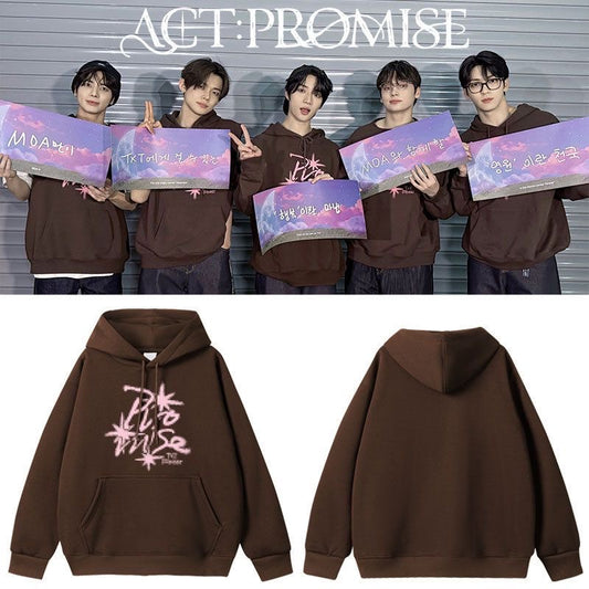 K-pop TXT Act Promise Ep 2 Tour Album Sweater Brown Hoodie