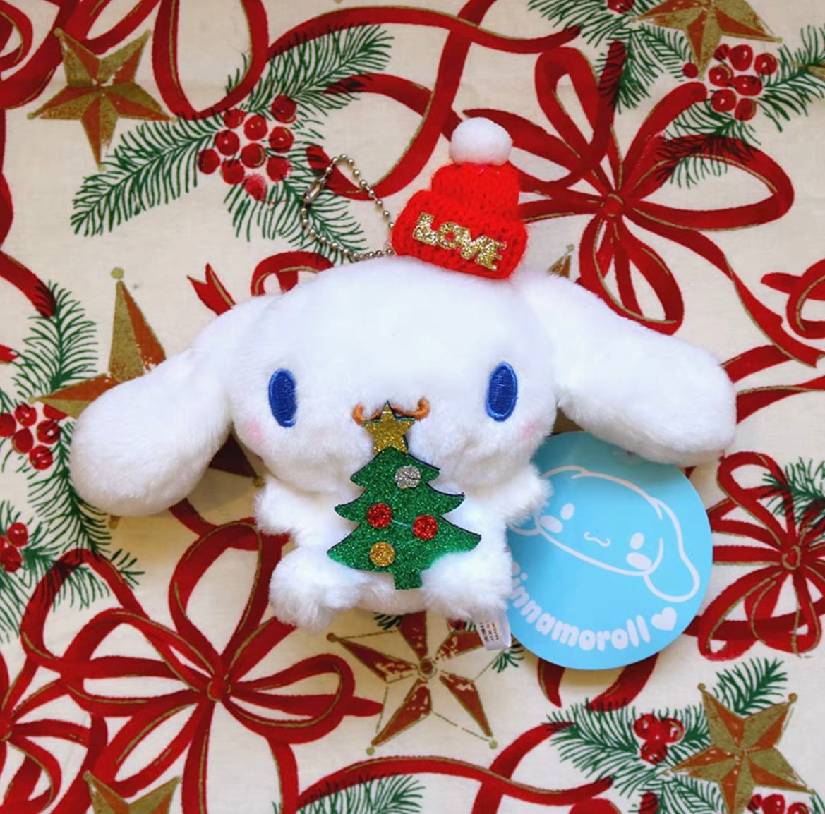 Sanrio Christmas Plushy Keychain Japanese Authentic Cinamoroll 12 cm