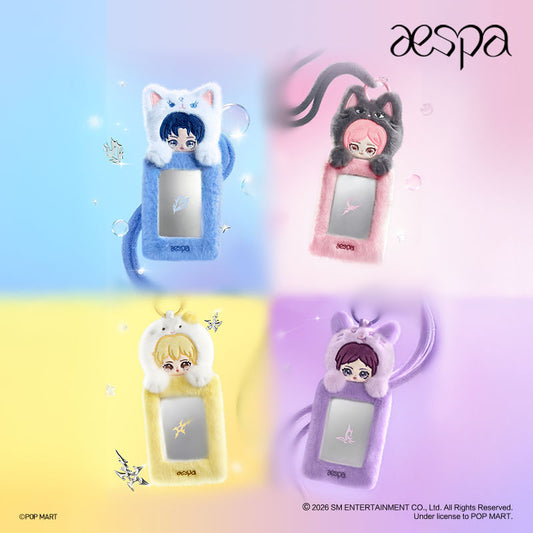 Authentic Popmart x Aespa Fluffy Club Series Blind Boxes K-pop Card Holder