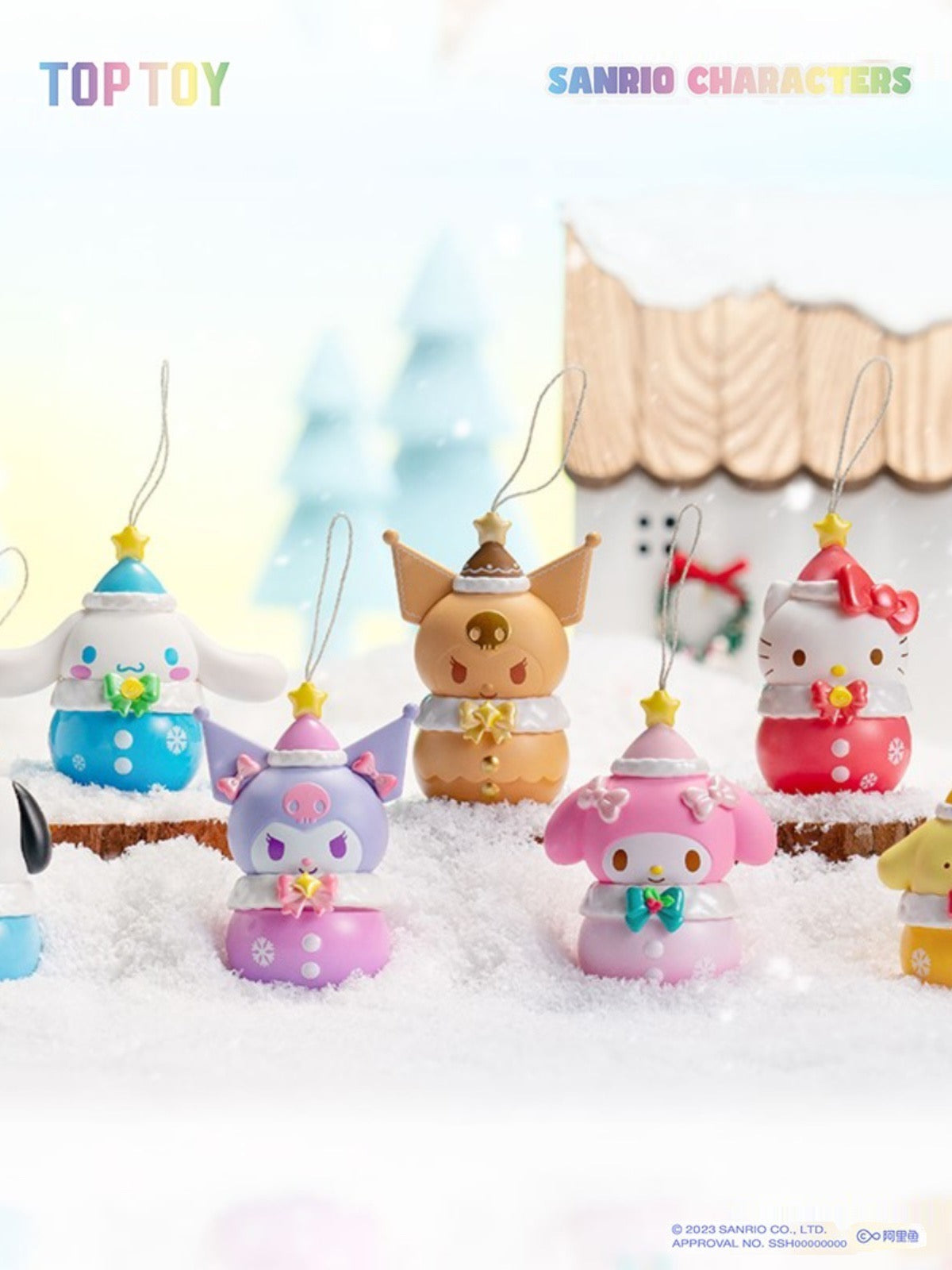 Sanrio Christmas Blind Box Hello Kitty Cinnamoroll My Melody Kuromi Pochacco Christmas Ornament Doll Figure