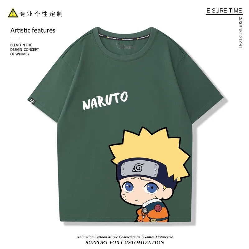Naruto Anime T-shirt Matching Couple Kids Family Clothes