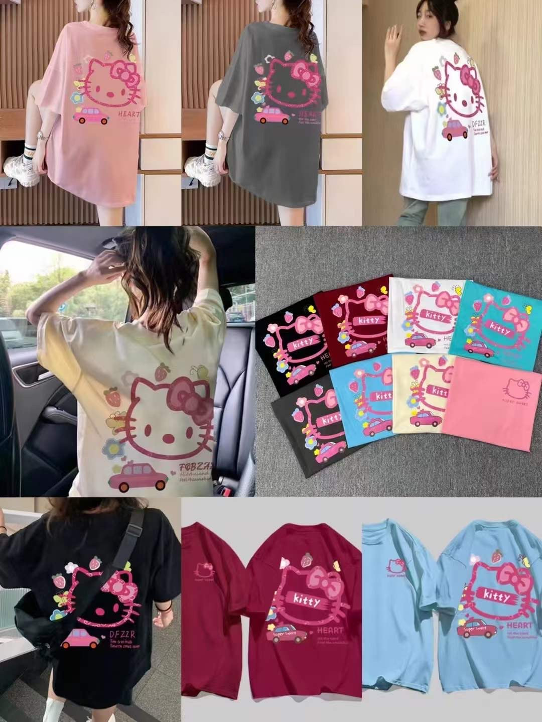 [FREE SHIPPING] Cute Sanrio Oversized T-shirt Free Size Hello Kitty T-shirt