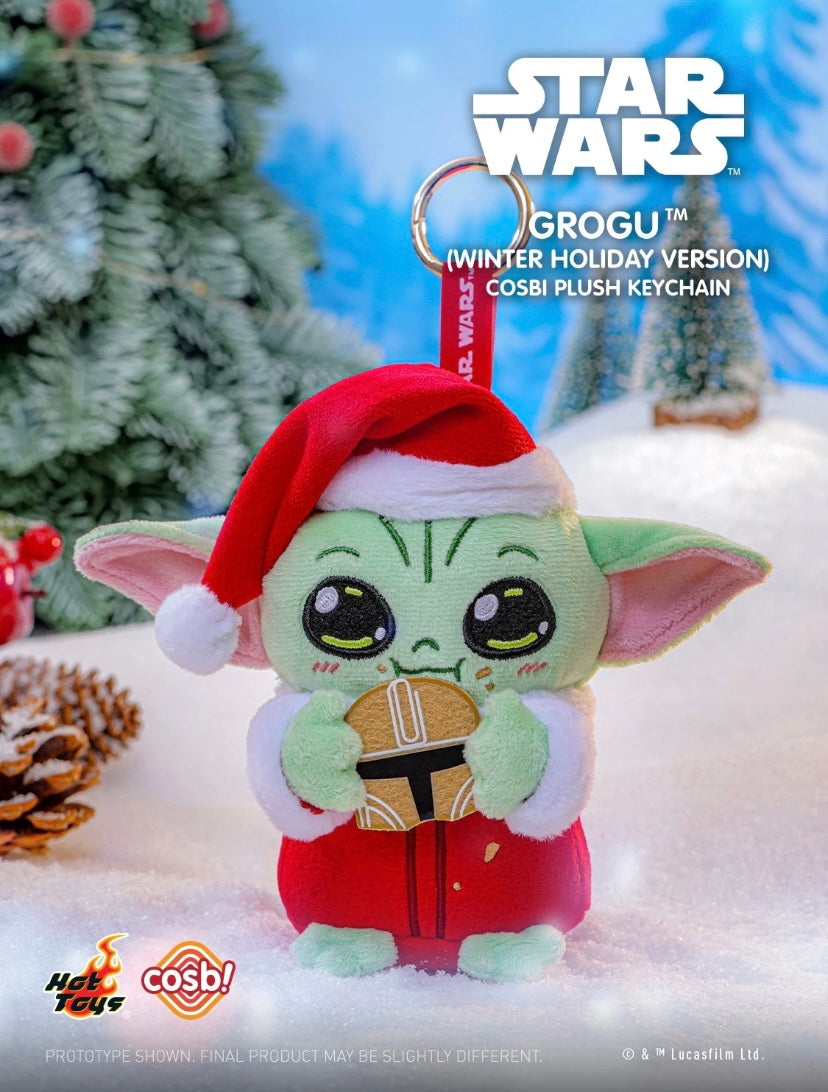 [Authentic] Star Wars Grogu Winter Holiday Christmas Version Cosbi Plush Keychain Not Blind Boxes