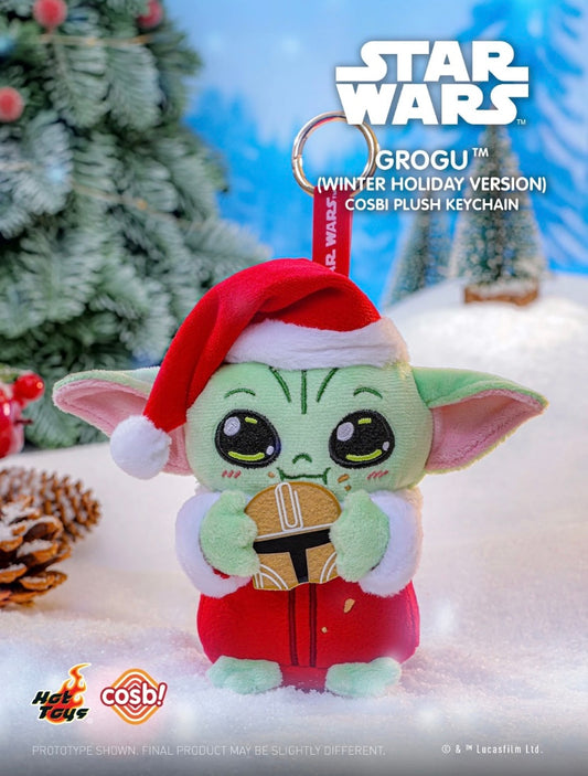 [Authentic] Star Wars Grogu Winter Holiday Christmas Version Cosbi Plush Keychain Not Blind Boxes