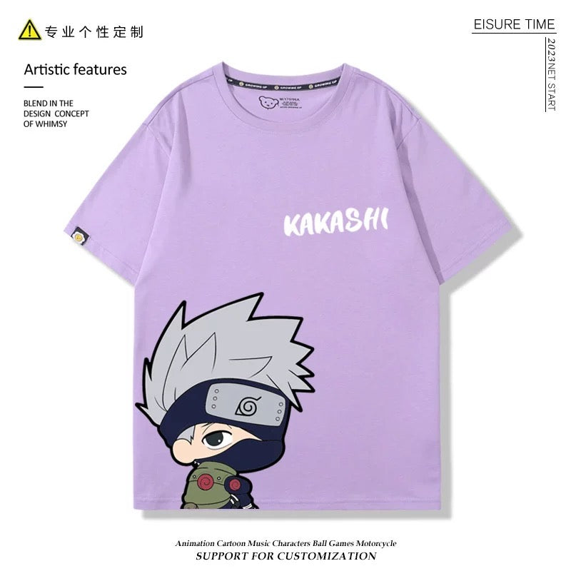 Naruto Anime T-shirt Matching Couple Kids Family Clothes
