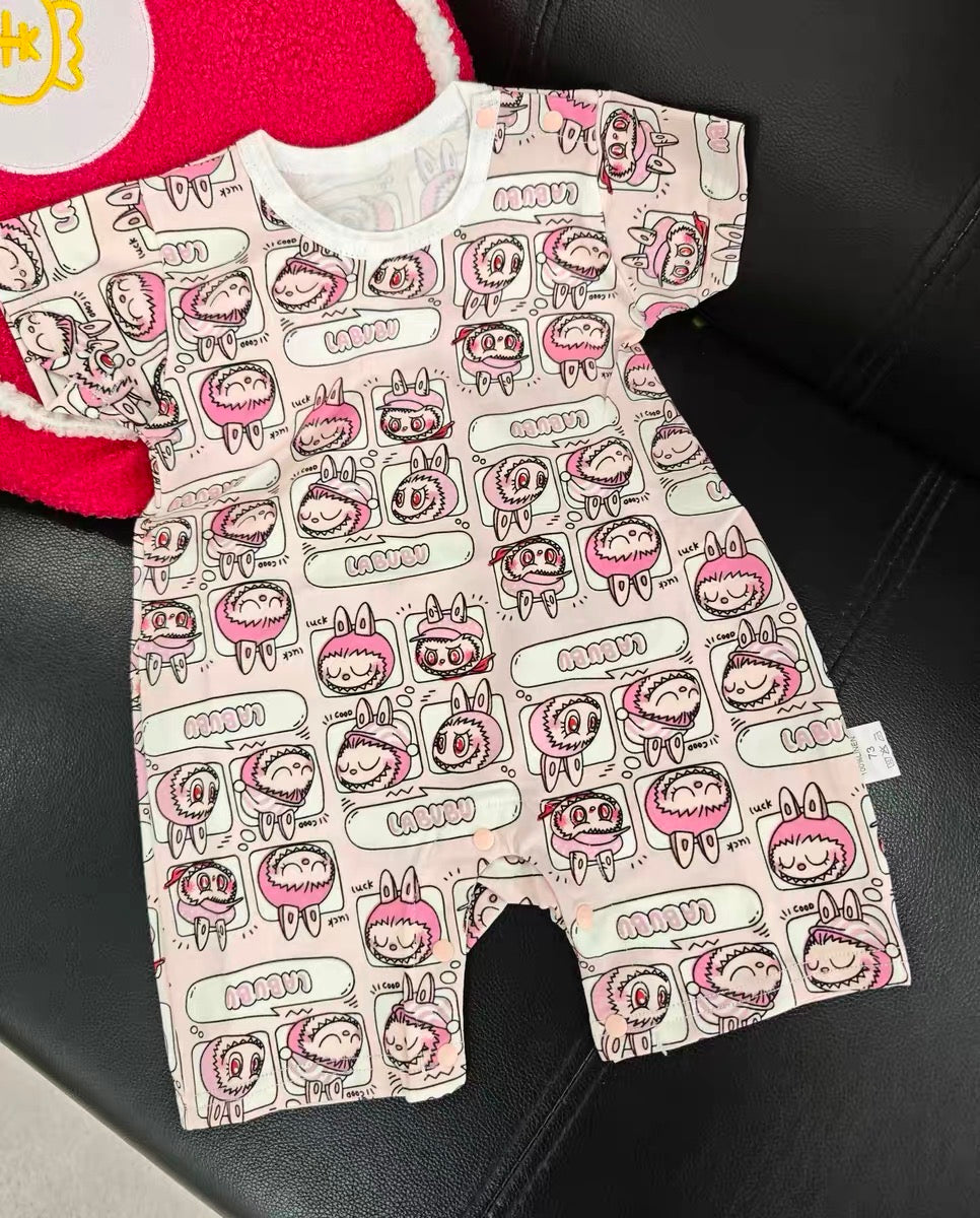Labubu Popmart Pink Baby Clothes One Piece Baby Jumper