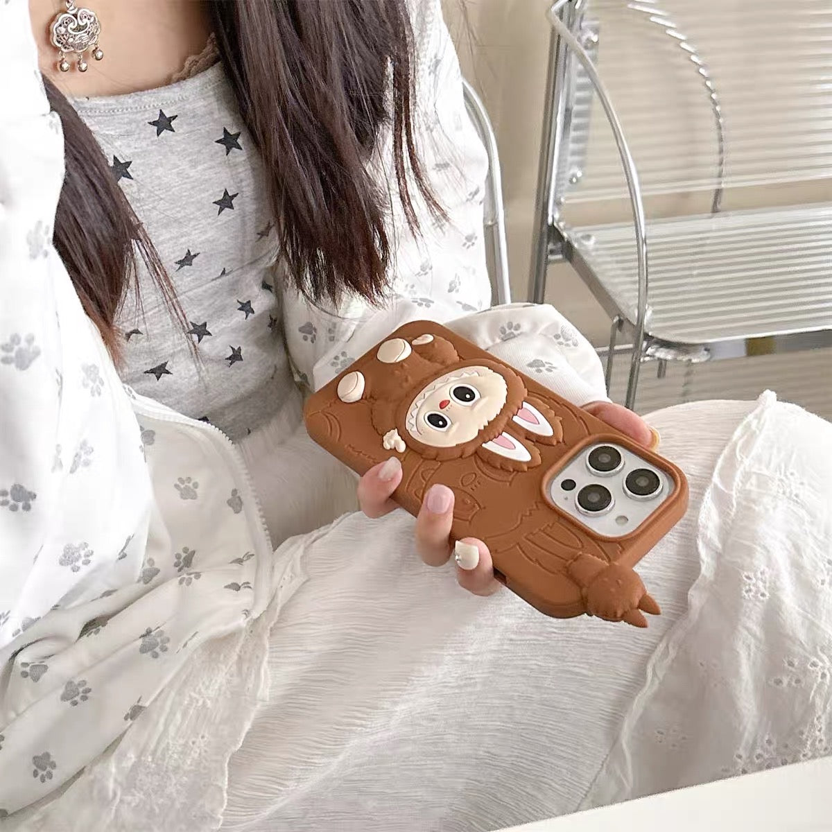 Labubu Phone Case iPhone Accessories Unofficial Pink Brown