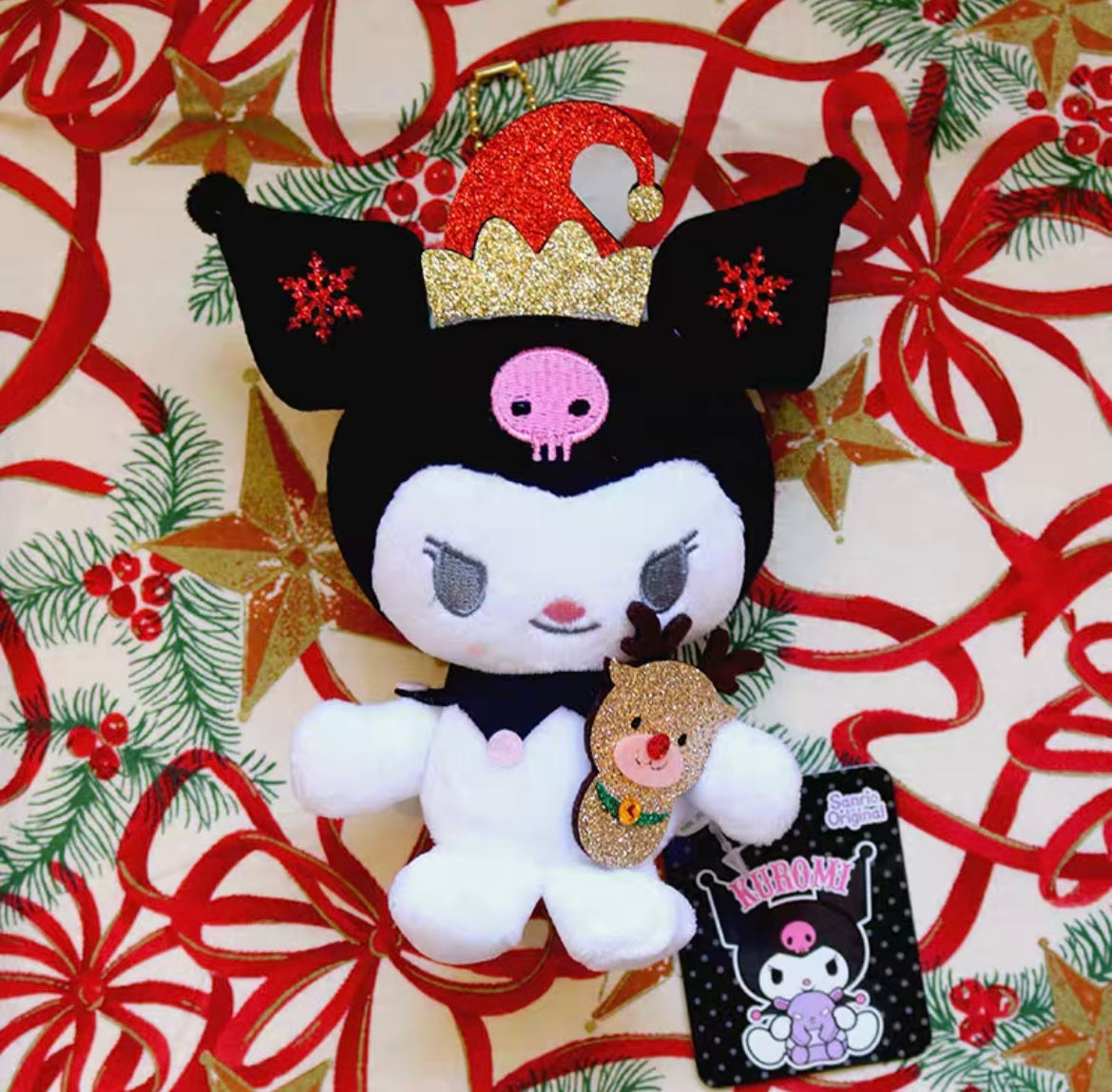 Sanrio Christmas Plushy Keychain Japanese Authentic Kuromi 16cm