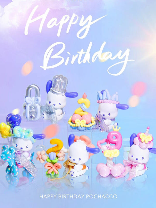 Sanrio Cute Kawaii Pochacco Happy Birthday Miniso Blind Box