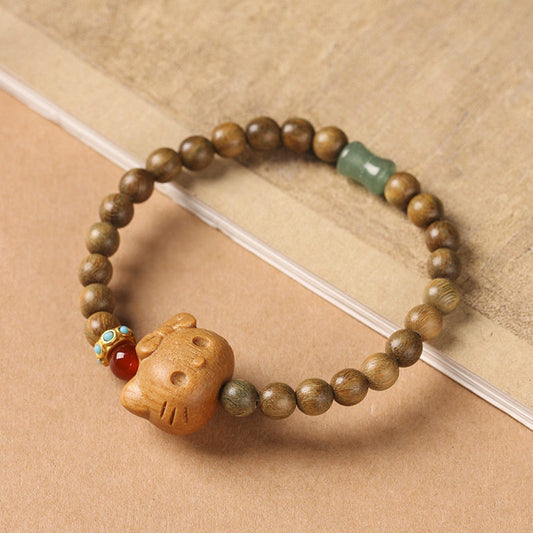 Sanrio Hello Kitty Natural Sandalwood Bracelet Incense Lucky Bracelet