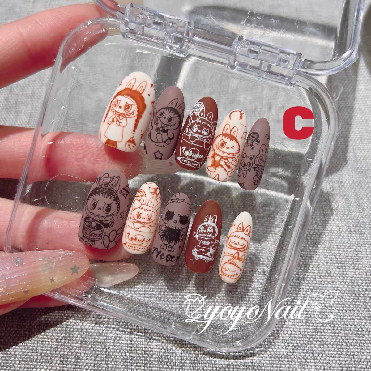 Handmade Labubu Stick On Acrylic Nails [shipped in 10 days ]