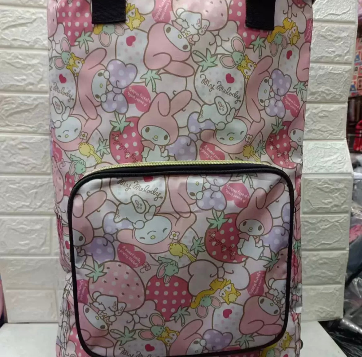 [Free Shipping] Cute Sanrio Insulated Shopping Bag Trolley With Wheels My Melody Cinnamoroll Hello Kitty Pompompurin