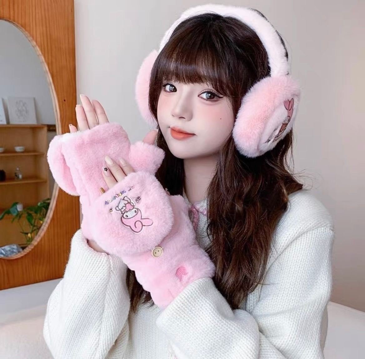 Sanrio Winter Mittens + Earmuffs