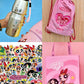 Naixue Tea X Powerpuff Girls Stainless Steel Cup +Bag Sets Stickers Cute Kawaii