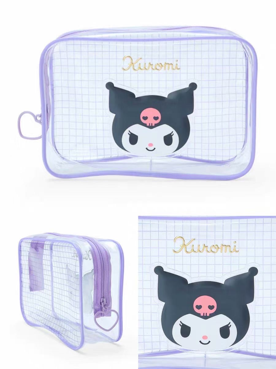 Sanrio 1 Pcs Make Up Clear Storage Bag Hello Kitty Pompompurin Pochacco Cinamoroll