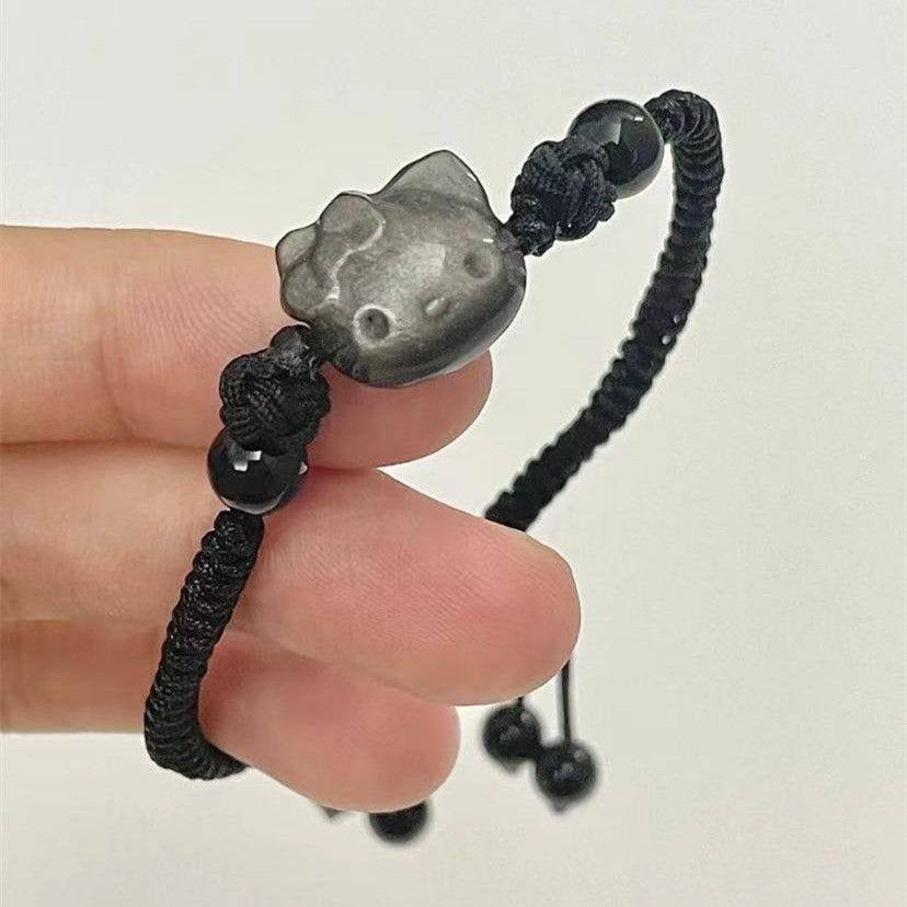 Sanrio Hello Kitty Obsidian Bracelet Set of 2