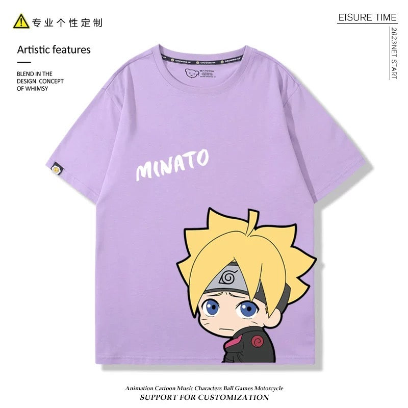 Naruto Anime T-shirt Matching Couple Kids Family Clothes