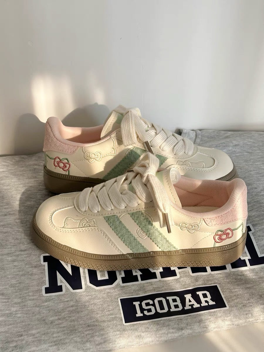 Sanrio Hello Kitty Sneakers Pink White Green