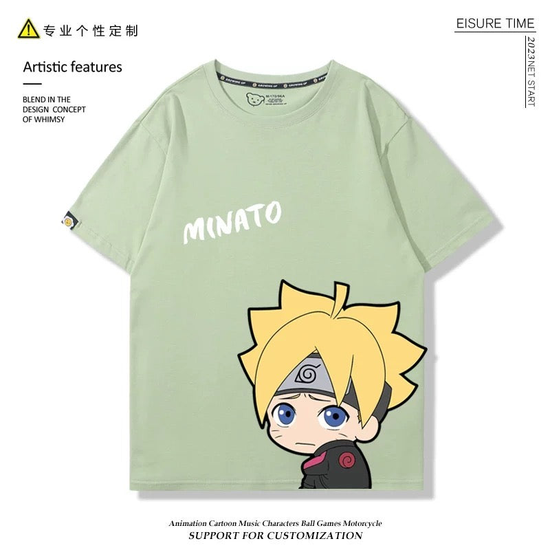 Naruto Anime T-shirt Matching Couple Kids Family Clothes