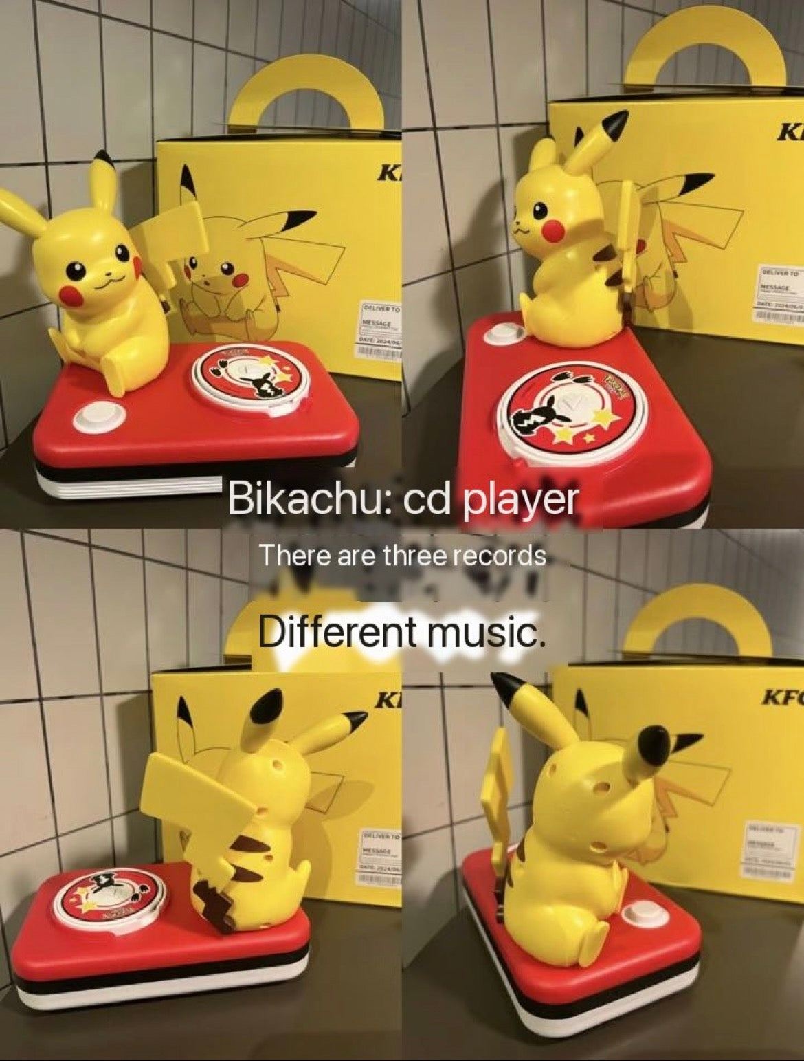 KFC X Pokémon Pikachu Psy Duck Togepi Mimikyu Gengar Games Music Box Toys