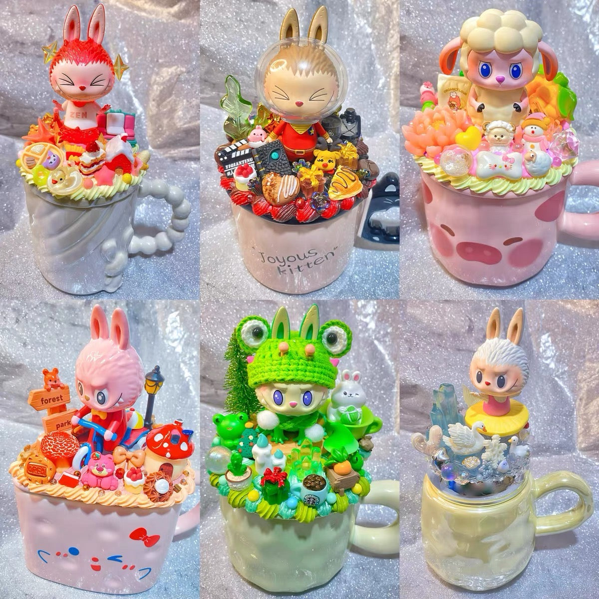 Popmart Labubu DIY Handmade Ceramic Coffee Mug Tea Cup