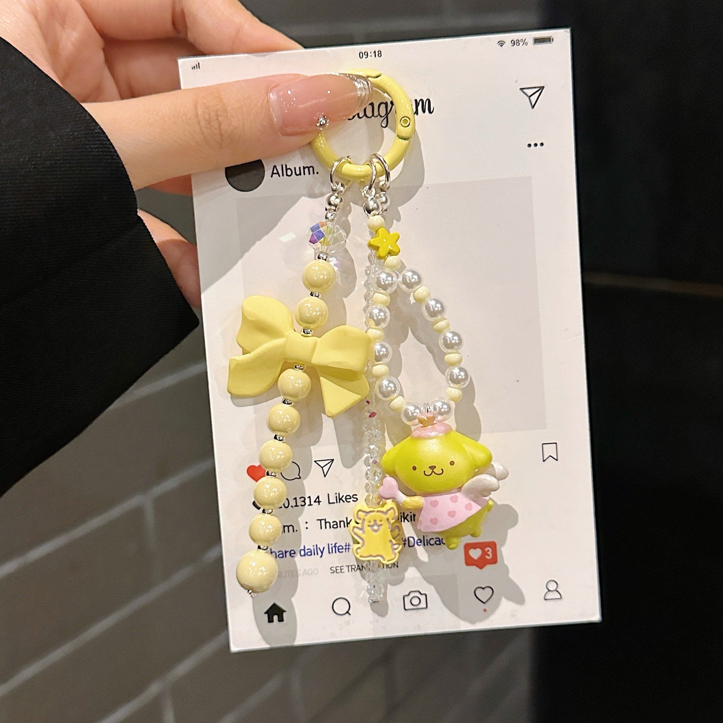 Cute Angel Sanrio Bag Charm Phone Charm Accessories Hello Kitty Kuromi My Melody Cinamoroll Pompompurin Charming Kitty