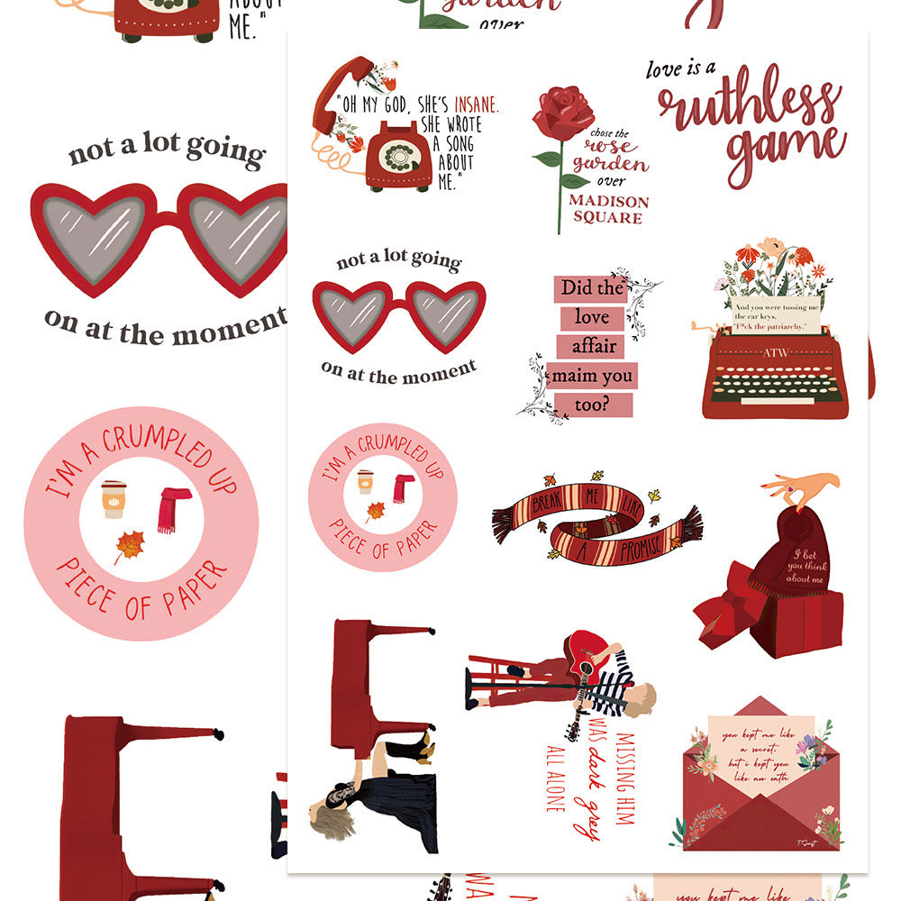 Taylor Swift 8Pcs Sticker Sheets