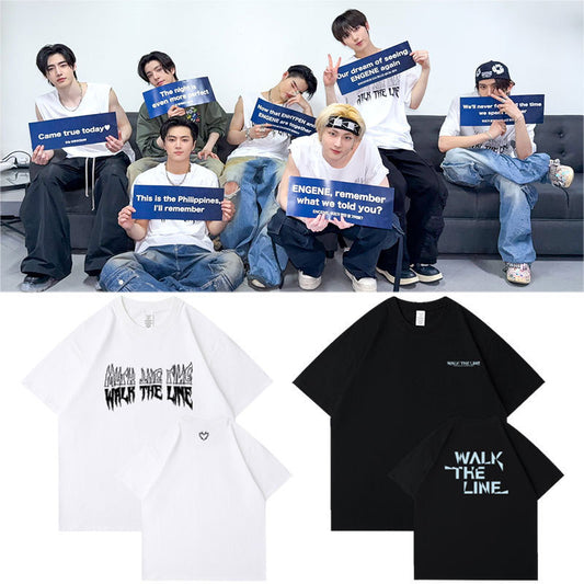 K-pop Enhypen Walk the Line world tour 2025 T-shirts