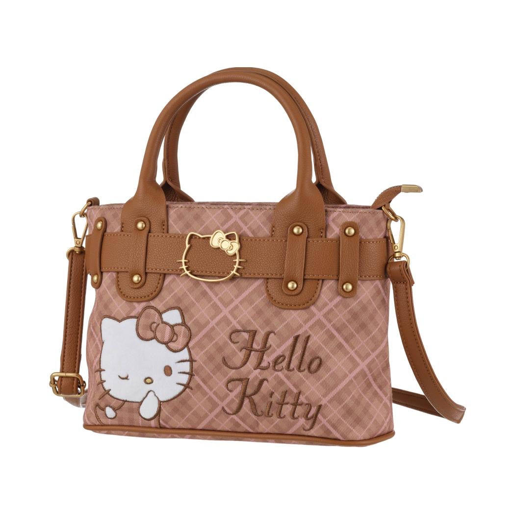 [Authantic] Miniso land Sanrio Hello Kitty Bag Mirror Plushy Pillow Hair Clip Retro Plaid Series