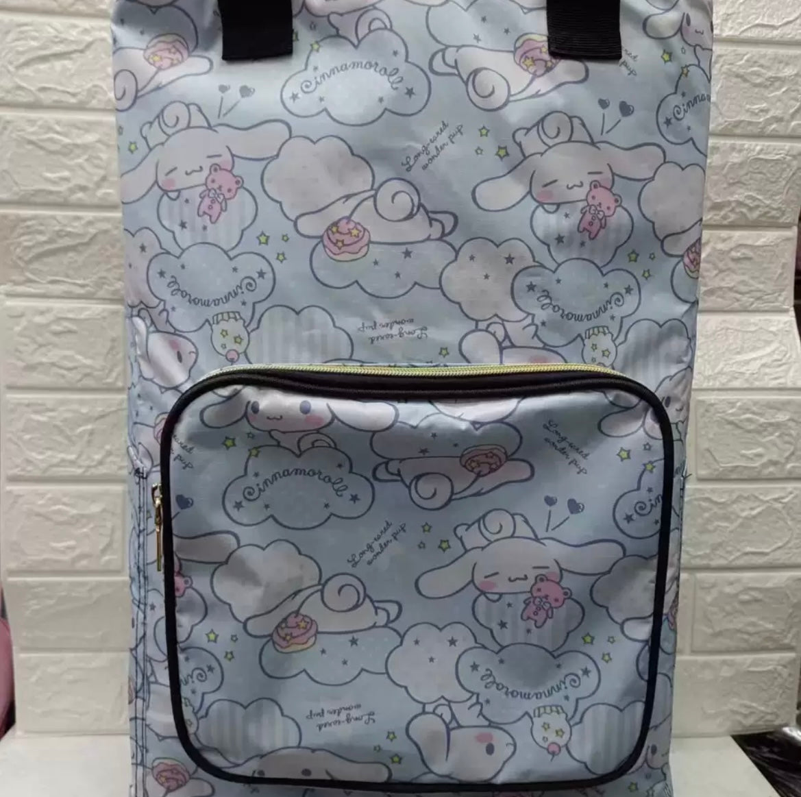 [Free Shipping] Cute Sanrio Insulated Shopping Bag Trolley With Wheels My Melody Cinnamoroll Hello Kitty Pompompurin