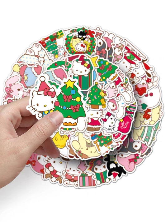 Sanrio 50 Pcs Mixed Hello Kitty and Friends Christmas Stickers