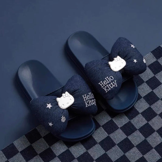 Sanrio Denim Hello Kitty Slides Summer Shoes