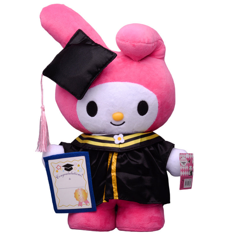 [FREE SHIPPING] Sanrio Graduation Japanese Style Plushy Keychain Bag Charm My Melody Cinamoroll Kuromi Kiki Lala Twinstars