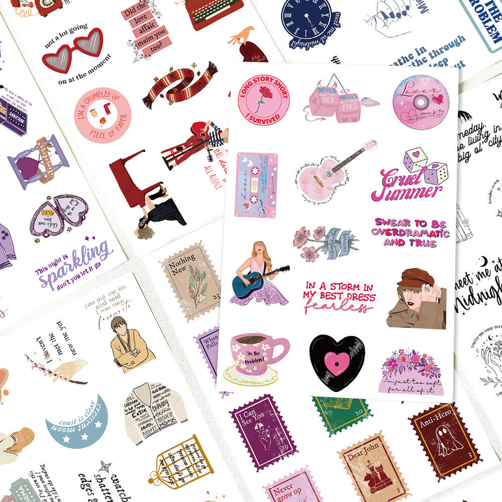 Taylor Swift 8Pcs Sticker Sheets