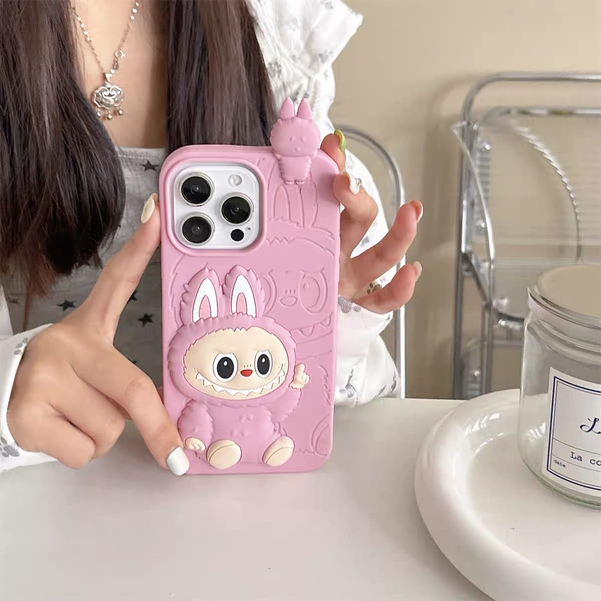 Labubu Phone Case iPhone Accessories Unofficial Pink Brown