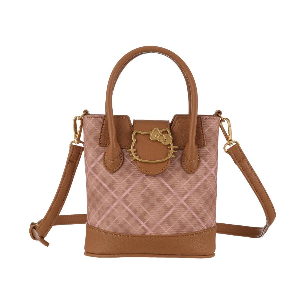 [Authantic] Miniso land Sanrio Hello Kitty Bag Mirror Plushy Pillow Hair Clip Retro Plaid Series