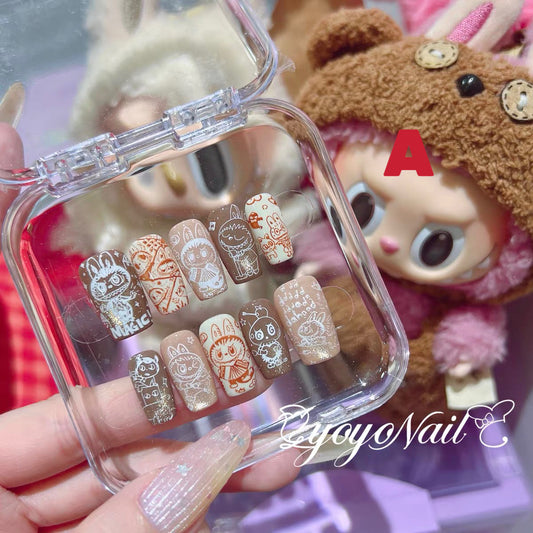 Handmade Labubu Stick On Acrylic Nails [shipped in 10 days ]