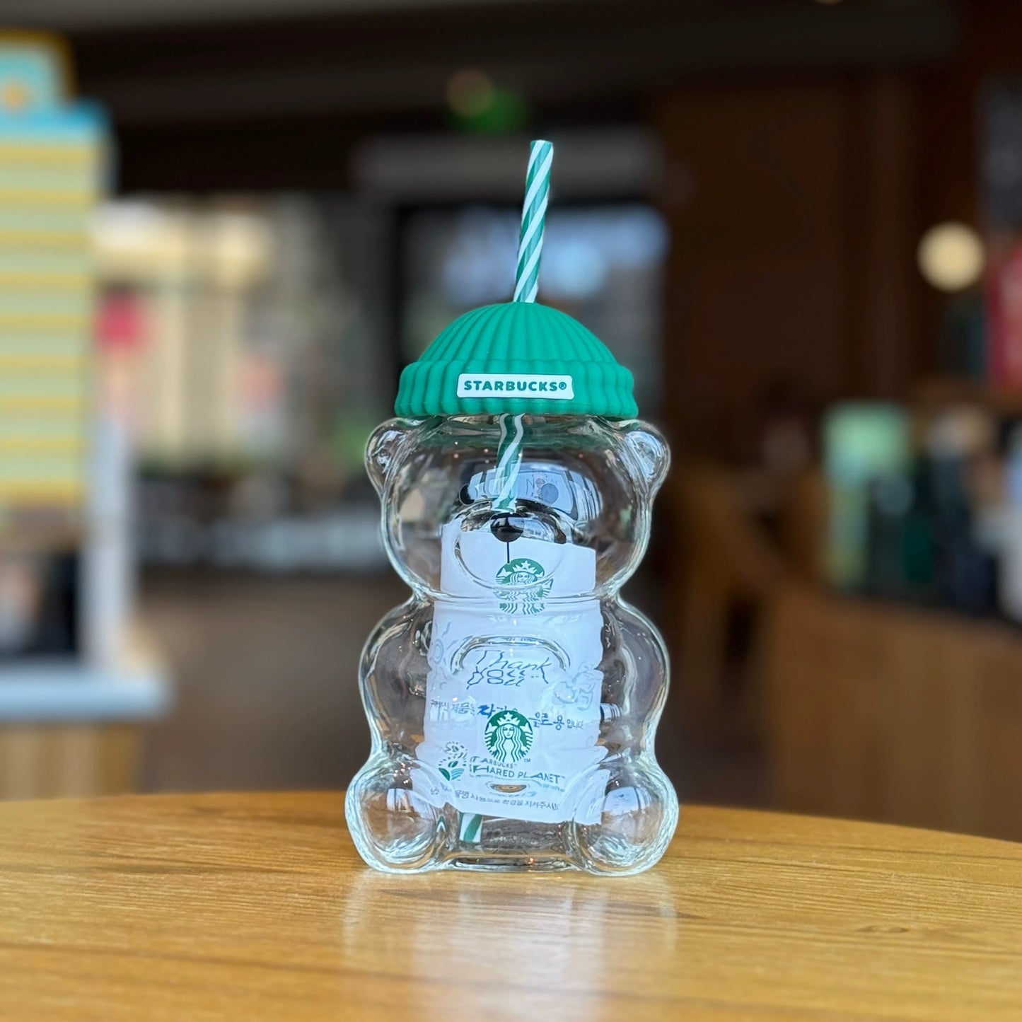 Authentic Starbucks Teddy Bear Cup Style Glass Cup