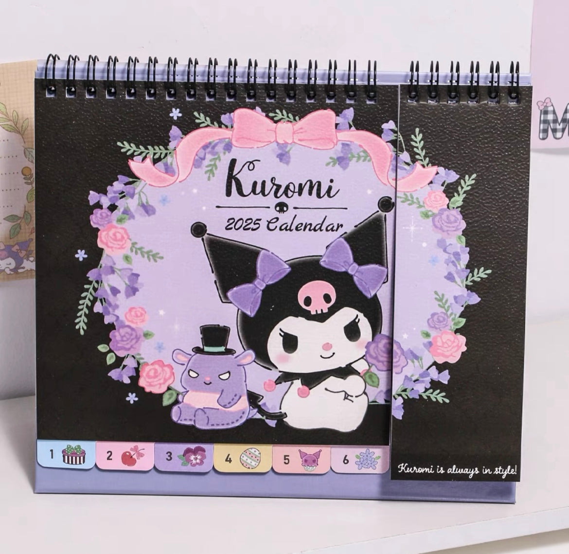 Sanrio 2025 New Year Calendar Stationary Kuromi My Melody Kuromi Cinamoroll Hangyodon